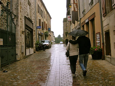 two person walking on street thumbnail