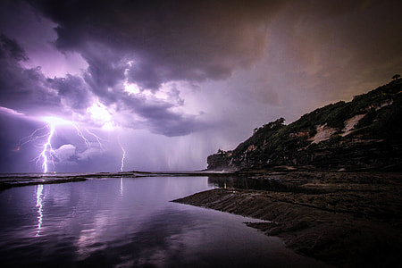 Lightning Storm from the Clouds in Dee Why, New South Wales, Australia thumbnail