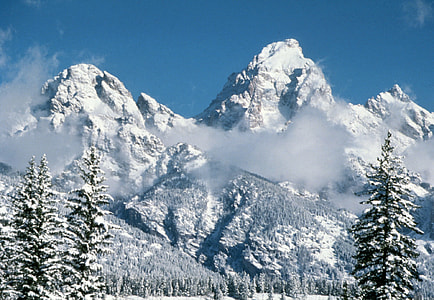 Landscape of Nez Perce, Grand Teton and Mount Owen in Grand Teton National Park, Wyoming thumbnail