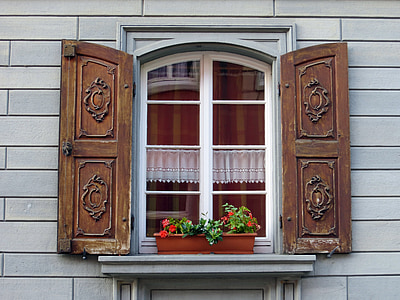 brown wooden window opened thumbnail