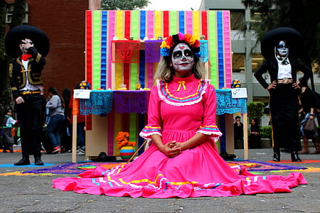 woman sitting wearing pink dress thumbnail