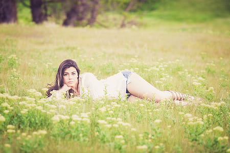 Woman Lying on Grass thumbnail