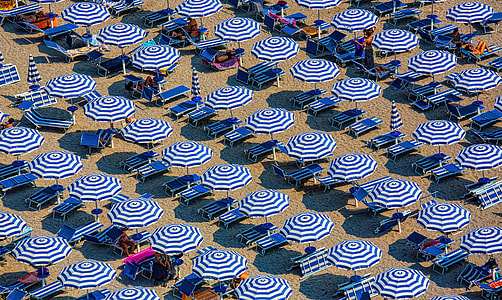 white and blue stripe parasols thumbnail