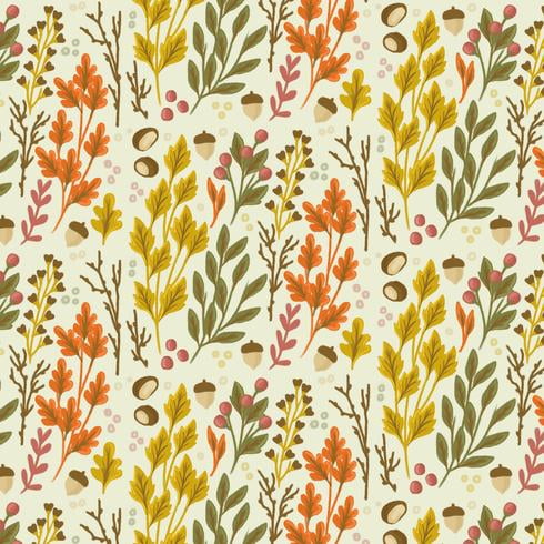 Vector Hand Drawn Fall Pattern ai, svg, eps file