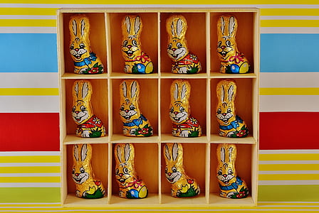 rabbit figurine lot in cubby shevles thumbnail
