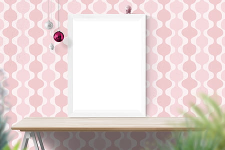 white photo frame on wooden end table thumbnail