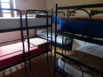 black metal bunk beds with mattresses thumbnail