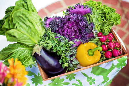vegetables in brown wooden container thumbnail