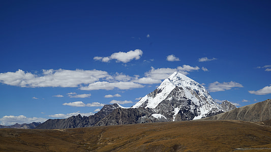 snow-covered mountain under cloudy skyt thumbnail