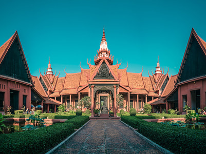 brown and black temple with garden architectural photography thumbnail