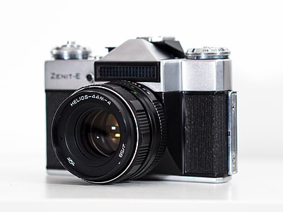black and silver Zenit-E SLR camera thumbnail