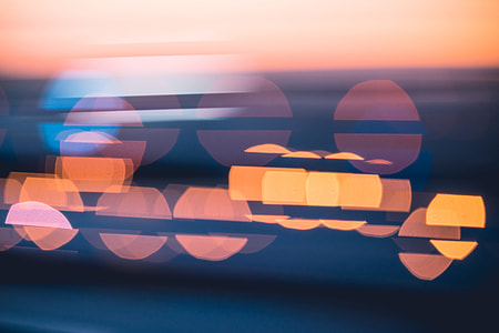 Evening Sunset Abstract Blue City Lights Bokeh thumbnail