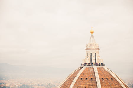 Aerial view of Basilica rooftop of Florence Cathedral thumbnail