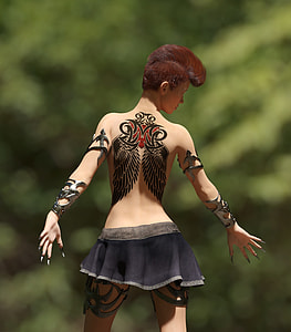 selective focus photography of woman wearing black miniskirt thumbnail