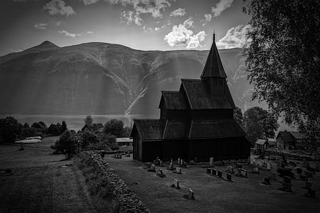 grayscale photography of church thumbnail
