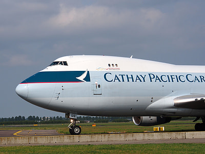 Cathay Pacific airplane during daytime thumbnail