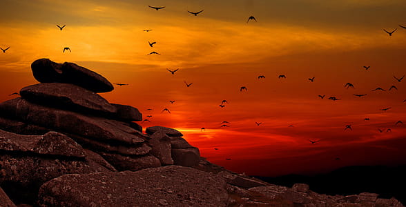 Rock Formation With Sunset Photo thumbnail