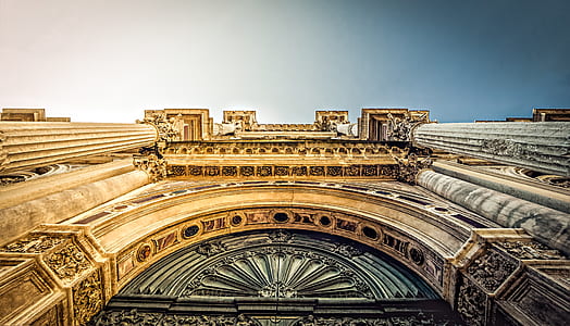 Bottom View of Vintage Arch during Daytime thumbnail