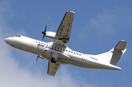 white Air France in mid flight thumbnail