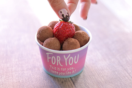 For you container with pastries and straw berry thumbnail
