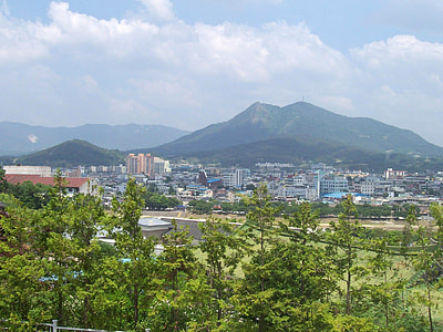 Namwon Landscape and Cityscape with Mountains in South Korea thumbnail