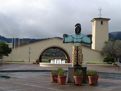 Robert Mondavi Winery with statue in front thumbnail