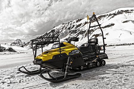 Yellow and Black Snowmobile thumbnail