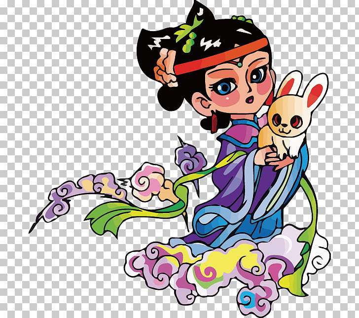Chang E Moon Rabbit Mid Autumn Festival Cartoon Beautiful S Png Clipart Free Cliparts Uihere
