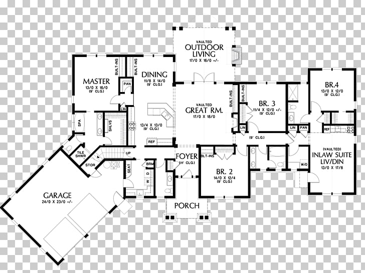 House Plan Architecture Floor Plan Ranch House Png Clipart Free