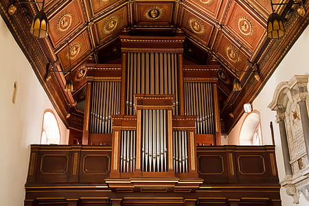 church organ under painted ceiling thumbnail