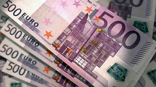 four 500 Euro banknotes thumbnail