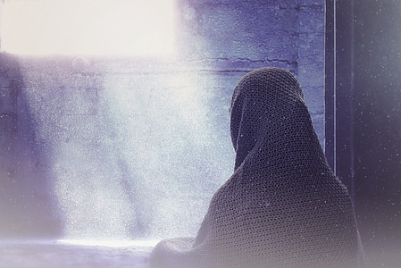 person wearing black hijab veil thumbnail
