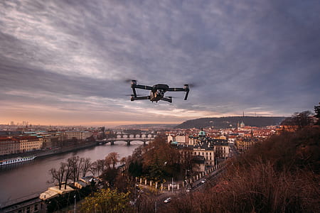quadcopter drone in flight thumbnail
