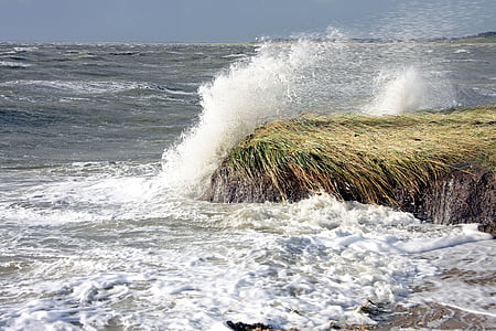 water waves over stone at daytime thumbnail