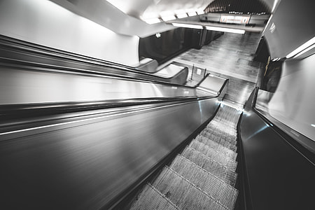 Underground Subway Escalator in Hypnotic Motion thumbnail