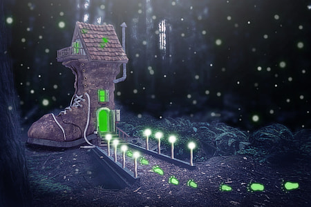 purple and green shoe house wallpaper thumbnail