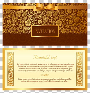Wedding invitation Euclidean Ornament, golden invitation, Inivitation card PNG clipart