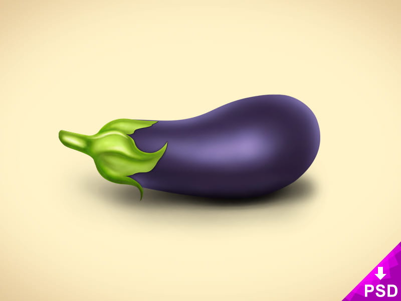 Realistic Eggplant Design psd file