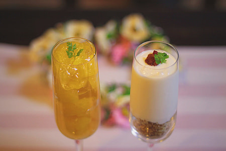 selective focus photography of two glassful of jelly deserts thumbnail