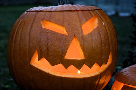 yellow jack-o'-lantern floor decor thumbnail
