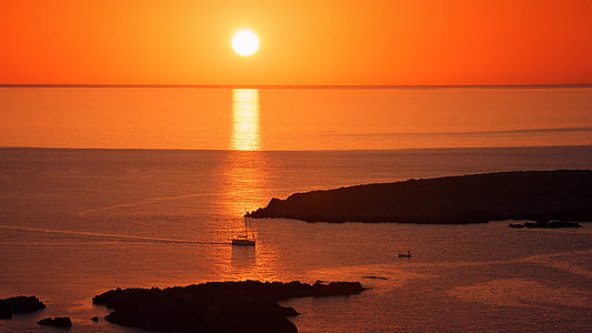 top view of body of water under golden hour thumbnail