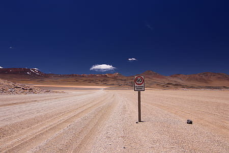 speed limit road signage on dry land thumbnail