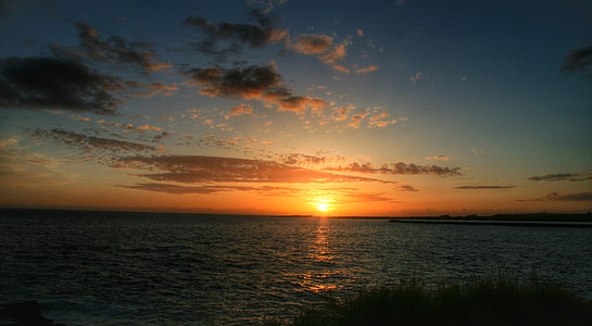 body of water under orange sunset thumbnail