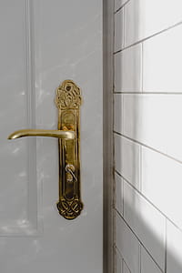 Antique gold plated door handle thumbnail