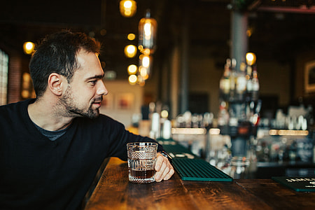 Handsome young man in a pub thumbnail