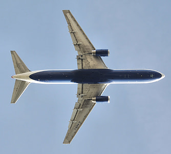 blue and white airplane thumbnail