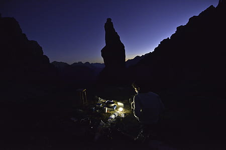 night, dolomiti, camp, night light thumbnail