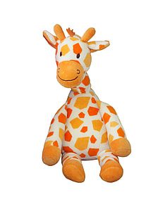 white, orange, and red giraffe plush toy thumbnail