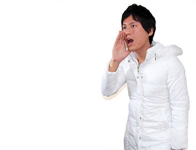 man in white bubble jacket thumbnail