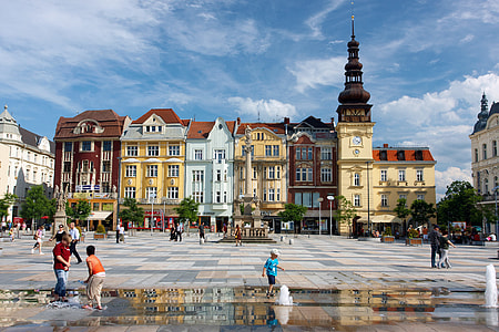 Masaryk Square buildings in Ostrava, Czech Republic thumbnail